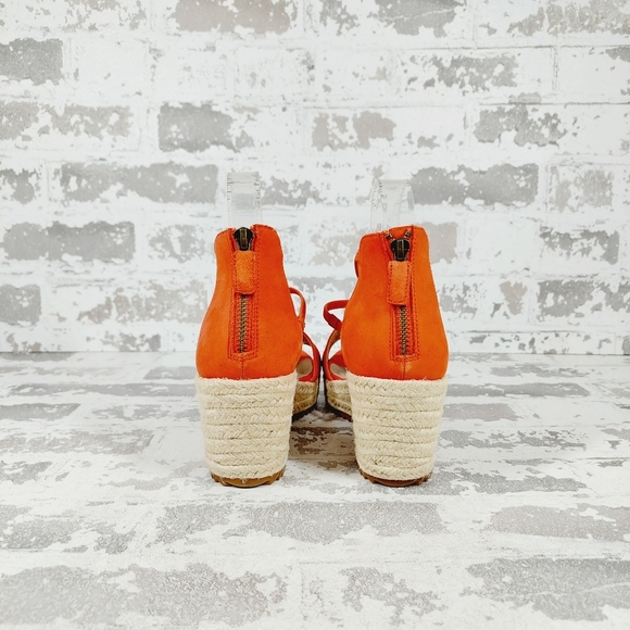 NEW Eileen Fisher Wanda Orange Leather Espadrille Sandals X95 - Picture 6 of 12